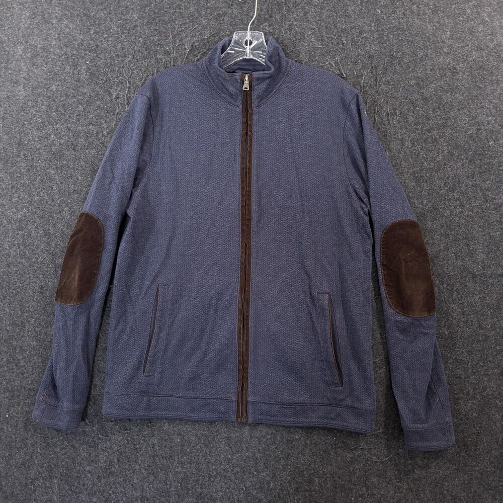 BOSS Hugo Boss Cannobio 50 Jacket Men's Medium Blue Herringbone Elbow Patch